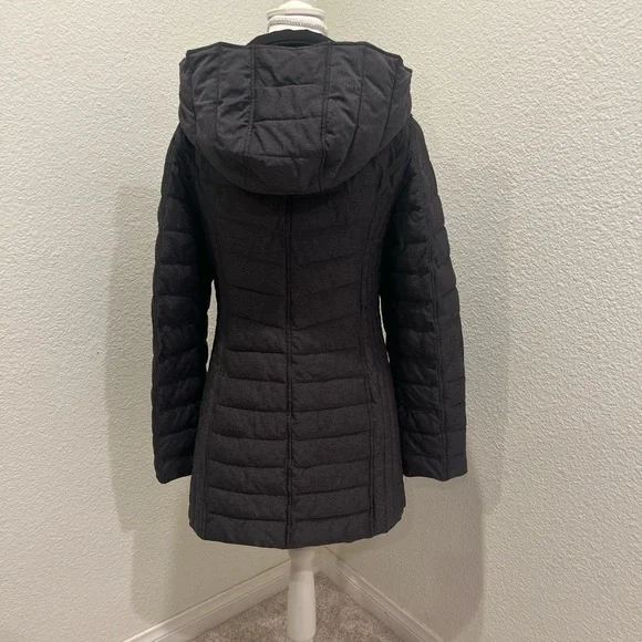 NAUTICA Women's Charcoal Hooded Puffer Coat - Picture 4 of 6